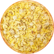 Tradicionais: Champignon - Pizza Grande (Ingredientes: Catupiry, Champignon, Molho de tomate, Mussarela, Orégano, Parmesão)