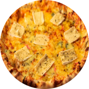 Especiais: Blend de Queijos - Pizza Grande (Ingredientes: Brie, Gorgonzola, Gouda, Molho de tomate, Mussarela, Orégano, Parmesão)