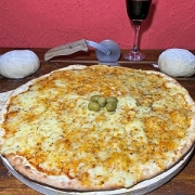 salgadas: 32 - Mussarela - Pizza Massa Fina (Ingredientes: Mussarela)