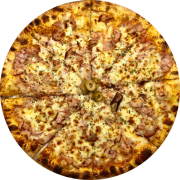 Especiale: 12- Peito de Peru - Pizza Grande (Ingredientes: Azeitona, Molho de Tomate, Mussarela, Orégano, Peito de Peru Defumado)