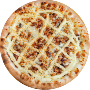 Salgadas: Bacon aos 4 Queijos - Pizza G (Ingredientes: Bacon, Catupiry, Gorgonzola, Molho de Tomate, Mussarela, Orégano, Provolone)