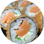 Hot Roll: Hot Roll Filadélfia 10Unds - Alga, Arroz, Salmão, Cream Cheese e Cebolinha
