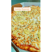 LOMBO CANADENSE: 27 - Lombo Especial - Pizza Grande (Ingredientes: Azeitonas, Catupiry, Champignon, Lombo, Molho, Mussarela, Orégano)