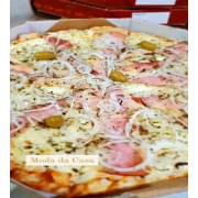 PALMITO: 35 - Moda da Casa - Pizza Grande (Ingredientes: Azeitonas, Bacon, Catupiry, Cebola, Molho, Mussarela, Orégano, Palmito)