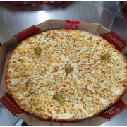 PALMITO: 37 - Palmito Catupiry - Pizza Grande (Ingredientes: Azeitonas, Catupiry, Molho, Mussarela, Orégano, Palmito)
