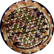 Premium: BARBECUE PREMIUM - Pizza (Ingredientes: Azeitonas, Bacon, Cebolinha, Cream Cheese, Frango, Molho Barbecue, Molho de tomate artesanal, Orégano)