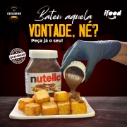 Dadinho de Tapioca Doce: Dadinho de Tapioca Doce com Nutella - 12 Dadinhos de Tapioca com coco, super croacante por fora e macio e molhadinho por dentro, acompanha potinho com Nutella.