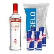 Kits Com Redbull: Smirnoff + Redbull (06unid) + Gelo 3Kg - Kit Com Redbull