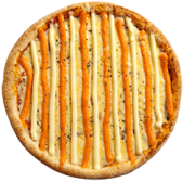 Sabores: 4 Queijos - Pizza Maracanã 50cm/ 16 fatias (Ingredientes: Catupiry, Cheddar, Molho, Muçarela, Orégano, Provolone)