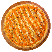 Sabores: Frango Com Cheddar - Pizza Maracanã 50cm/ 16 fatias (Ingredientes: Cheddar, Frango, Molho, Muçarela, Orégano)