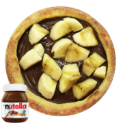 Esfihas DOCE: Esfiha de Banana c/ Nutella - Esfihas Artesanais, Delícias Árabes (Ingredientes: Banana, Nutella)