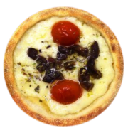 Esfihas de SAL: Esfiha de Muçarela c/ Tomate Cereja - Esfihas Artesanais, Delícias Árabes (Ingredientes: Azeitona, Muçarela, Tomate Cereja)
