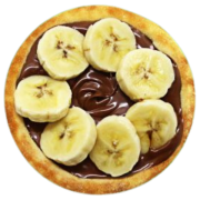 Esfihas DOCE: Esfiha de Banana c/ Chocolate - Esfihas Artesanais, Delícias Árabes (Ingredientes: Banana, Chocolate)