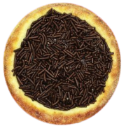 Esfihas DOCE: Esfiha de Brigadeiro - Esfihas Artesanais, Delícias Árabes (Ingredientes: Chocolate, Granulado)