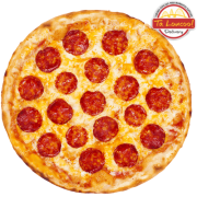 Tradicionais: Broto Pepperoni - Pizza Broto (Ingredientes: Azeitona, Gotas de Requeijão, Massa Artesanal, Molho de Tomate, Muçarela, Orégano, Pepperoni, Tomate Cereja)