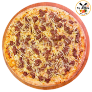 Tradicionais: Broto Caipira - Pizza Broto (Ingredientes: Bacon, Batata Palha, Calabresa, Catupiry, Frango Desfiado, Massa Artesanal, Molho de Tomate, Muçarela, Orégano)