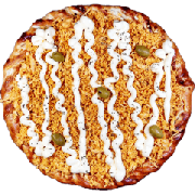 Tradicionais: Frango com Catupiry - Pizza Família (Ingredientes: Catupiry, Frango, Molho de Tomate, Mussarela, Orégano)