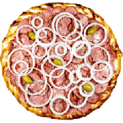 Tradicionais: Calabresa - Pizza Família (Ingredientes: Azeitona, Calabresa, Molho de Tomate, Mussarela, Orégano)