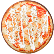 Pizzas Especiais: Camarão com Catupiry - Pizza Família (Ingredientes: Azeitona, Camarão, Catupiry, Molho de Tomate, Mussarela, Orégano)