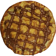 Pizzas Doces: Banana com Chocolate - Pizza Família (Ingredientes: Banana, Chocolate, Molho de Tomate, Mussarela)