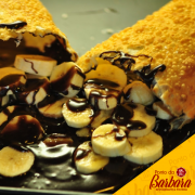 Pastéis Doce: Banana com Chocolate - Banana e chocolate.