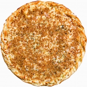 Salgadas: Alho - Pizza Família (Ingredientes: Alho Frito, Molho, Mussarela, Orégano)