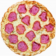 Salgadas: Lombo Canadense - Pizza Família (Ingredientes: Lombo Canadense, Molho, Mussarela, Orégano)