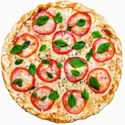 Salgadas: Marguerita - Pizza Família (Ingredientes: Manjericão, Molho, Mussarela, Orégano, Parmesão, Tomate)