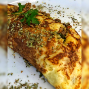 Cardapio do dia: Panqueca de Carne - Refeição |500 gr (Ingredientes: Selecione até 02 Complementos + 02 Opcional de Feijão)
