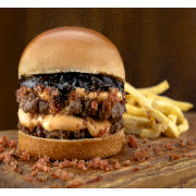 Aprisco Premium: Aprisco Duplo Smash - Aprisco Premium (Ingredientes: 2 smash de costela 90gr, bacon, cebola caramelizada, molho de cheddar, pao brioche)