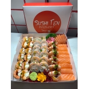 Combinados: 06-Combinado Ten Prime ( 44 uni ) - 12 Uramaki Prime, 12 Haru Hot Ebi, 6 joe ebi fresco, 6 sashimi salmão Fresco,8 niguiri fresco,finalização do chefe