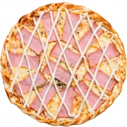 Salgadas: Peito de Peru c/ Requeijão - Pizza Família (Ingredientes: Molho, Mussarela, Orégano, Peito de Peru, Requeijão)