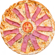 Salgadas: Presunto - Pizza Família (Ingredientes: Molho, Mussarela, Orégano, Presunto)