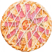 Salgadas: Presunto c/ Requeijão - Pizza Família (Ingredientes: Molho, Mussarela, Orégano, Presunto, Requeijão)