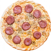 Salgadas: Salaminho - Pizza Família (Ingredientes: Molho, Mussarela, Orégano)