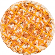 Salgadas: Frango c/ Cheddar - Pizza Família (Ingredientes: Cheddar, Molho, Mussarela, Orégano)