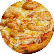Salgadas: Camarão Com Catupiry - Pizza Média (Ingredientes: Camarão, Mussarela, Requeijão Cremoso Premium)