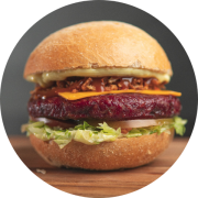 Hambúrguers: Crispín - Hambúrguer (Ingredientes: Alface, Burger Defumado 160g, Cebola Crispy, Maionese da Casa, Molho Barbecue, pão crocante, queijo cheddar, Tomate)