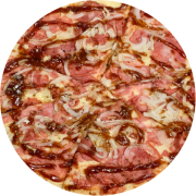 Tradicionais: À moda do Manoel - Pizza Grande (Ingredientes: Calabresa, Cebola, Molho Barbecue, Mussarela, Orégano)