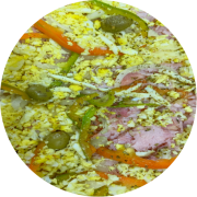 Tradicionais: Brasília - Pizza Grande (Ingredientes: Azeitona, Calabresa, Mussarela, Orégano, Ovos, Presunto)