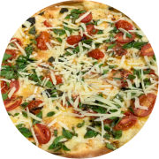 Tradicionais: Marguerita Especial - Pizza Grande (Ingredientes: Manjericão, Mussarela, Orégano, Parmesão Ralado, Tomate cereja)
