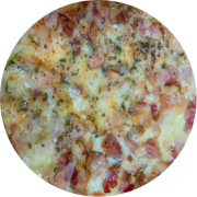 Tradicionais: Bacon - Pizza Grande (Ingredientes: Bacon, Mussarela, Orégano)