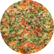 Super Especiais: Escarola com bacon - Pizza Grande (Ingredientes: Alho, Bacon, Catupiry, Escarola, Mussarela, Orégano, Parmesão, Tomate)