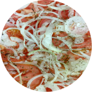 Promocionais: Napolitana - Pizza Grande (Ingredientes: Cebola, Mussarela, Orégano, Presunto, Tomate)
