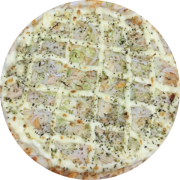 Sabores da galera!: Pizza da Loreci - Pizza Grande (Ingredientes: Alho Poró, Catupiry, Cebola, Frango, Molho de tomate, Mussarela, Orégano)