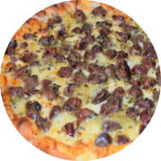 Sabores da galera!: Pizza do Andi - Pizza Grande (Ingredientes: Coração de Frango, Gorgonzola, Molho de tomate, Mussarela, Orégano, Parmesão)