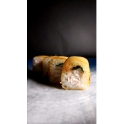 Makimono: Haruhot Salmão (10 UNIDADES) - Arroz, cream cheese e salmão, enrolado em massa crocante