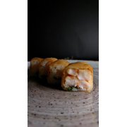 Makimono: Haruhot Camarão (10 UNIDADES) - Arroz, cream cheese e camarão enrolado em massa crocante