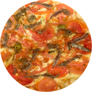 Tradicionais: Aliche - Pizza Grande (Ingredientes: Filé de Anchova, Mussarela, Orégano, Tomate)
