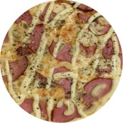Especiais: Deliciosa - Pizza Grande (Ingredientes: Catupiry, Champignon, Lombo, Molho, Mussarela, Orégano)